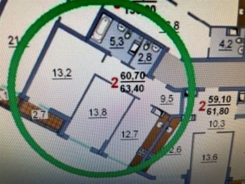 2-к квартира, 8/16 эт., 63м²