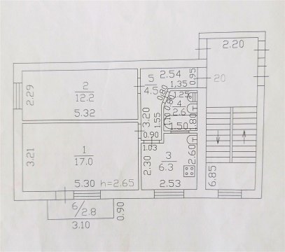 2-к квартира, 2/3 эт., 42м²