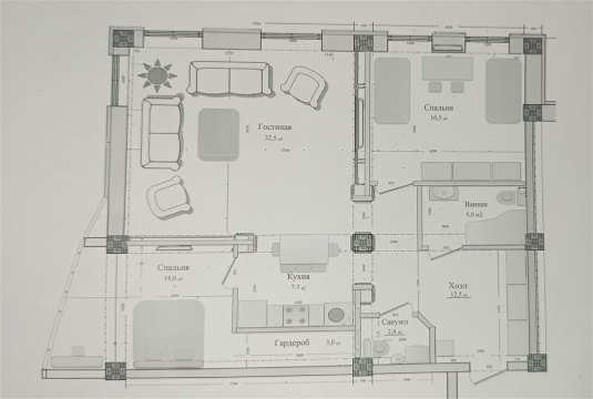 3-к квартира, 2/12 эт., 96м²