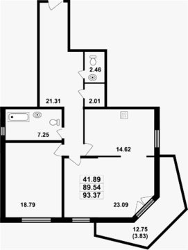 2-к квартира, 7/7 эт., 88м²