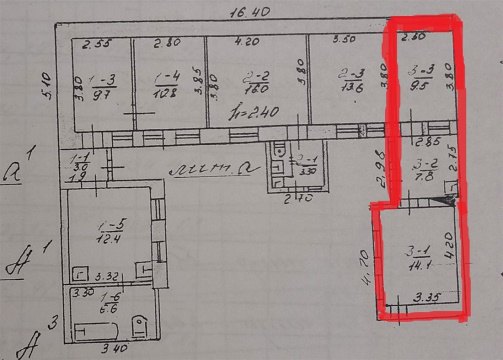 2-к квартира, 1/1 эт., 31м²