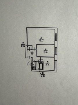 2-к квартира, 1/5 эт., 41м²