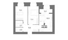 2-к квартира, 12/15 эт., 49м²