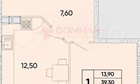 1-к квартира, 11/18 эт., 43м²